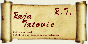 Raja Tatović vizit kartica